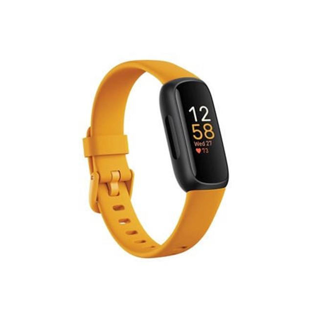 Fitbit Inspire 3 Fitness Tracker - Morning Glow, Black, Digital Display, Orange Band
