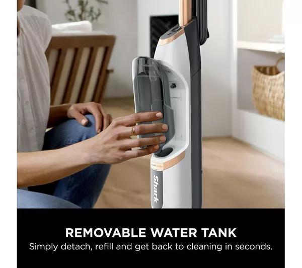 Shark SteamSpot S2001UK Steam Mop with Steam Blaster Technology - Lightweight, 3 Modes, 2x Dirt Grip Pads, 2.2kg, White/Copper