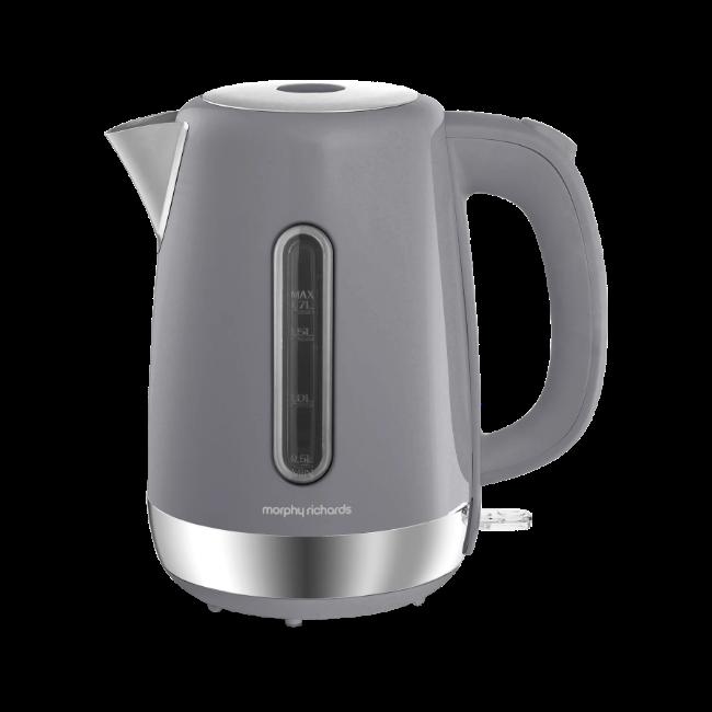 Morphy Richards Equip Grey 1.7L Kettle | 3kW Rapid Boil, Easy View Water Gauge, Removable Limescale Filter, Cord Tidy, 360 Base