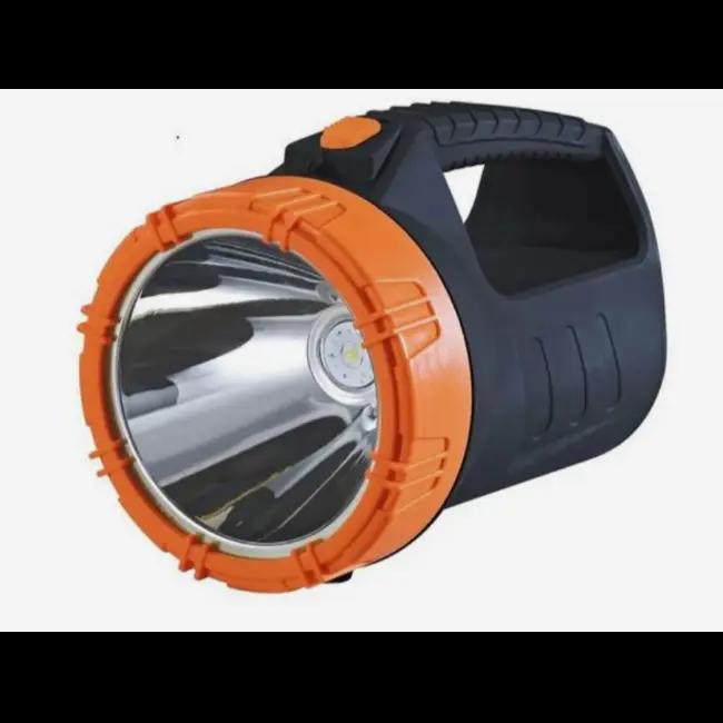 10W Rechargeable LED Torch with Orange and Black Features