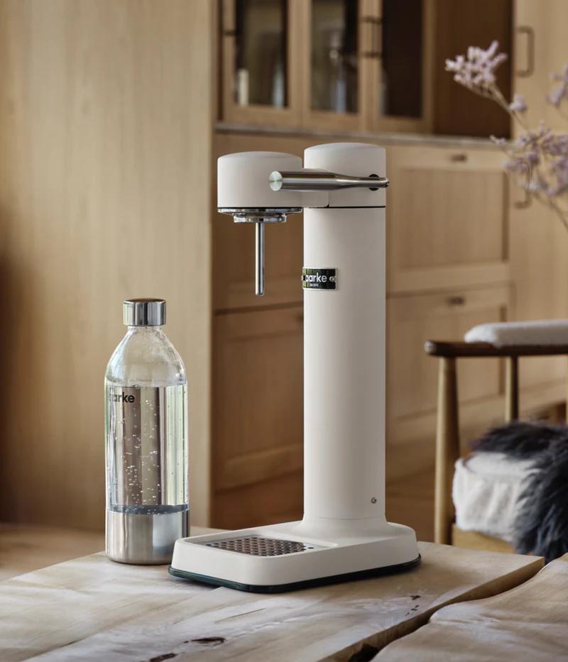 Aarke Carbonator 3 Sparkling Water Maker - Matte White, Stainless Steel, Cordless & Electricity-free