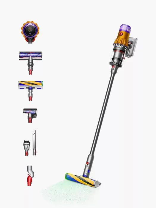 Dyson V12 Detect Slim Vacuum Cleaner with 60 minutes Battery Life, 2.2 kg Weight, Cyclonic and Anti-tangle Technology, Cleaning tools, LCD screen, Motor, Brush bar