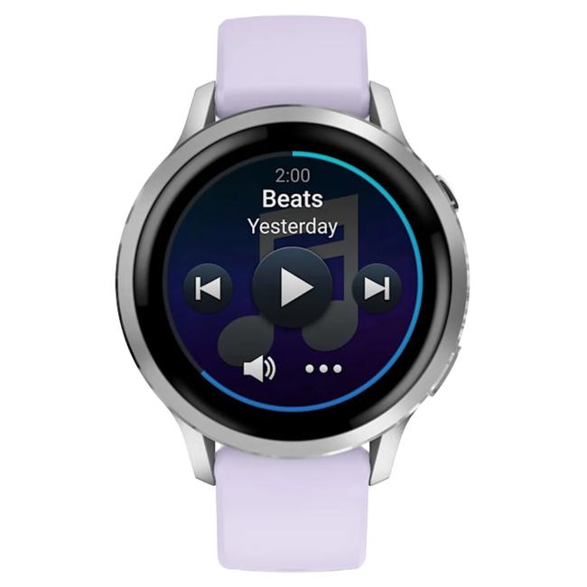 Garmin Venu 4 Smart Watch 41mm Silver Periwinkle Silicone Band AMOLED Display Up to 10 Days Battery 5 ATM Water Rating Health Fitness Tracking