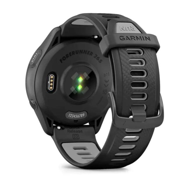 Garmin Forerunner 265 Black Smartwatch with Silicone Band, 1.3" Display, Touchscreen, GPS, Music