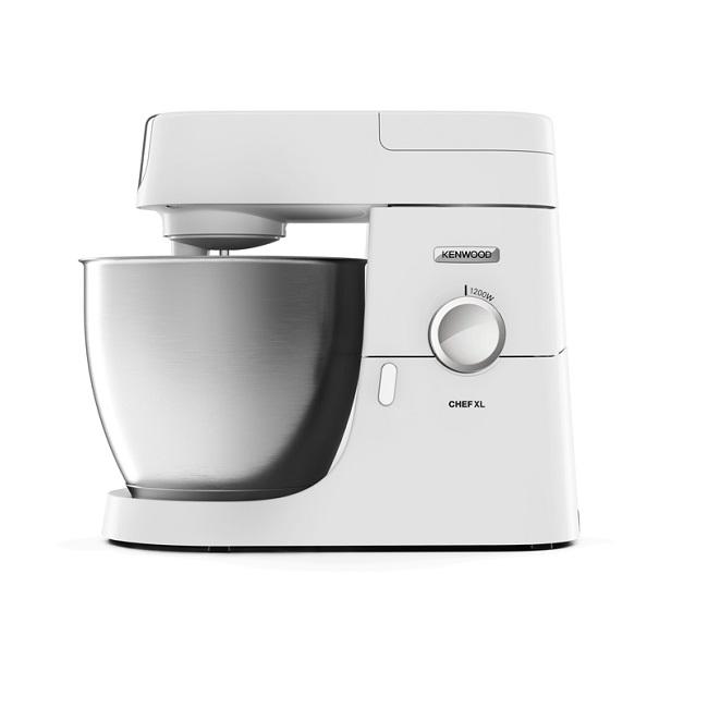 Kenwood Chef XL KVL4100W Food Mixer 1200W White with 6.7L Stainless Steel Bowl Variable Speed and Pulse Function
