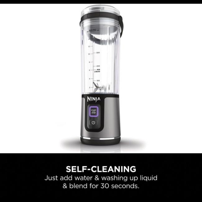 Ninja Blast Portable Blender Black 530ml with Carry Handle, Start/Stop Button, Power Button
