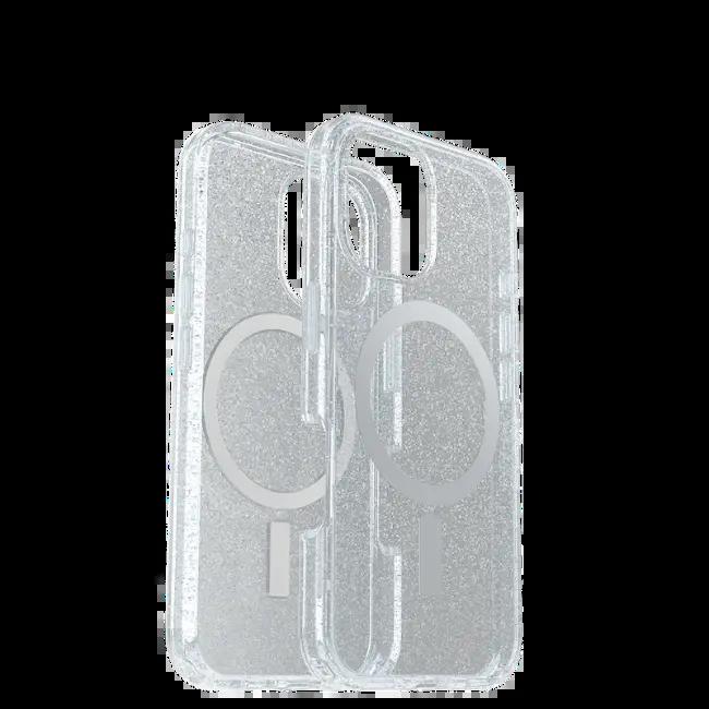 Otterbox Symmetry MagSafe Case for iPhone 16 - Stardust Clear Glittery with MagSafe Ring Protection
