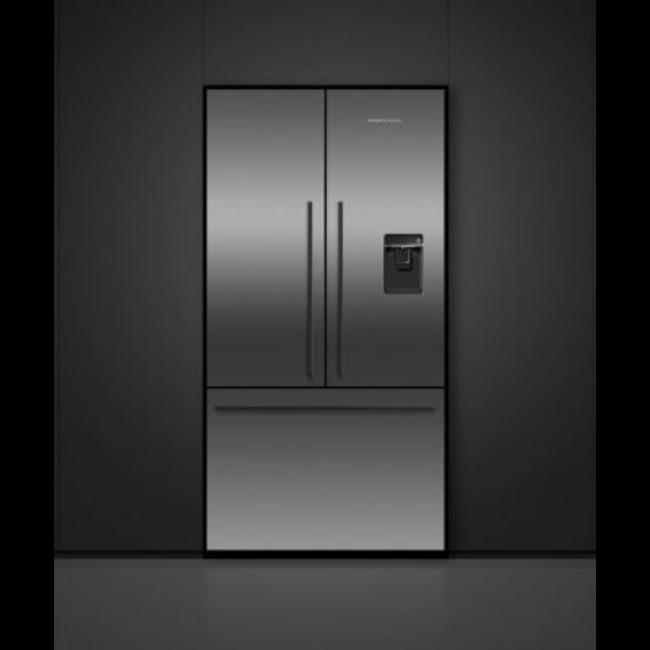 Fisher & Paykel French Door Refrigerator Freezer 569L Black Stainless Steel with Water Dispenser
