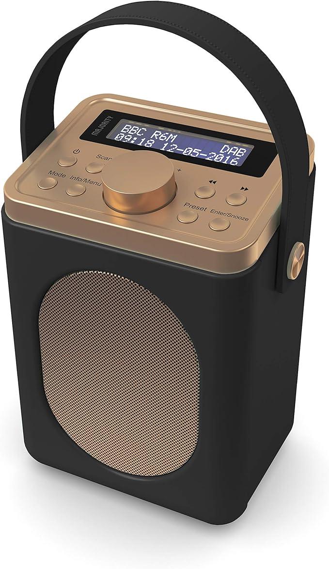 Majority Little Shelford Portable DAB+ FM Radio Bluetooth Black with Carry Handle