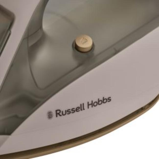 Russell Hobbs Fabric Luxe 28680 Steam Iron 2400W Stone Ceramic Soleplate SimplySet™ 320ml Water Tank Vertical Steam Auto Shut-off Anti-drip Anti-calc 3m Cord