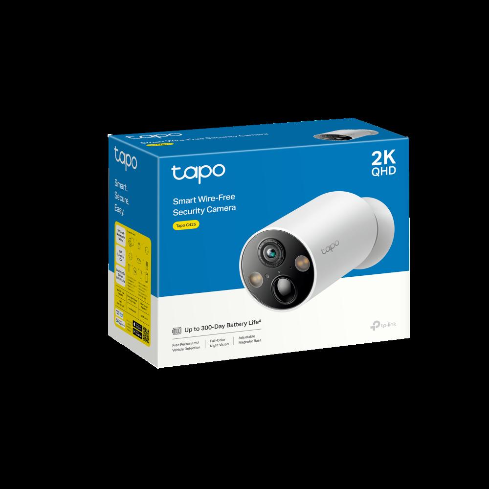 TP-Link Tapo C425 Smart Wire-Free Security Camera 2K QHD 4MP 300-Day Battery Magnetic Mount Full-Color Night Vision IP66 AI Detection 150 FOV