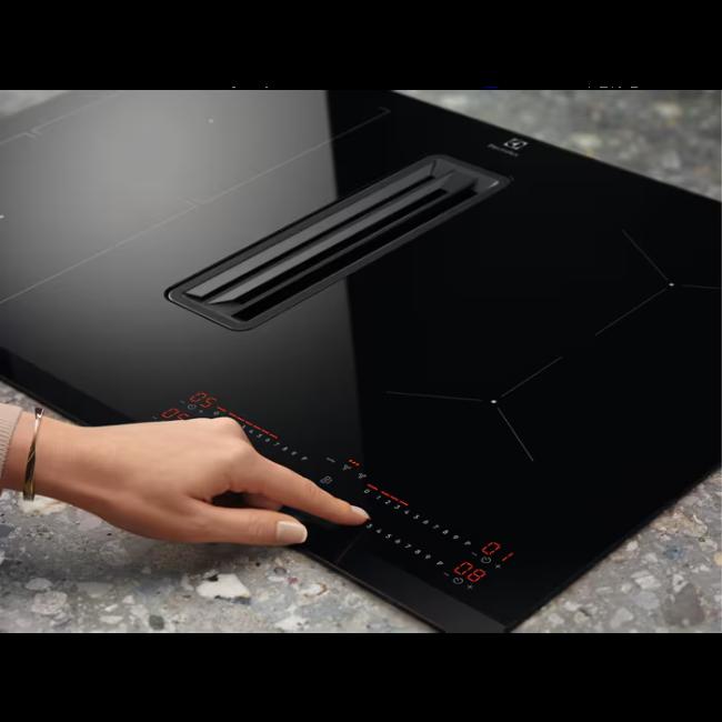 Electrolux Induction Vented Extractor Hob - Black, 4 Cooking Zones