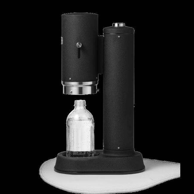 Aarke Carbonator Pro Sparkling Water Maker Matte Black Stainless Steel Glass Bottle One-Handed Operation Cordless Electricity-Free 2 Year Guarantee