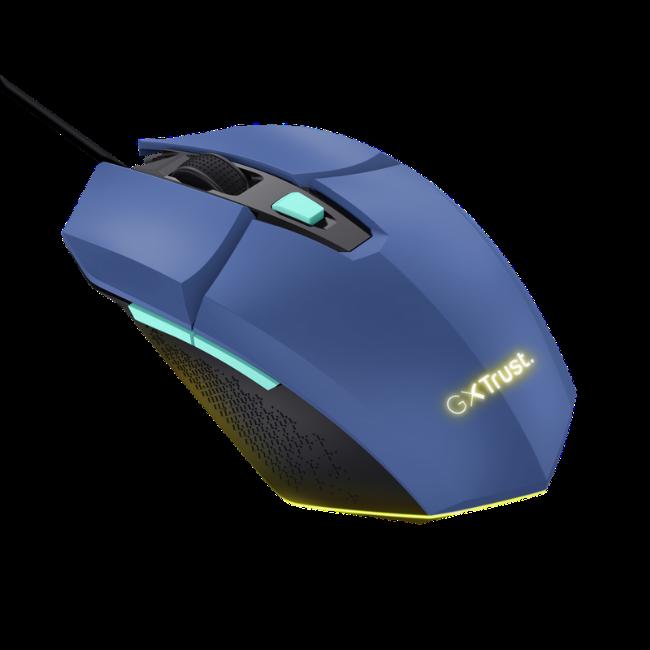 Trust GXT 109 Felox Wired Gaming Mouse - Blue, LED, Programmable Buttons