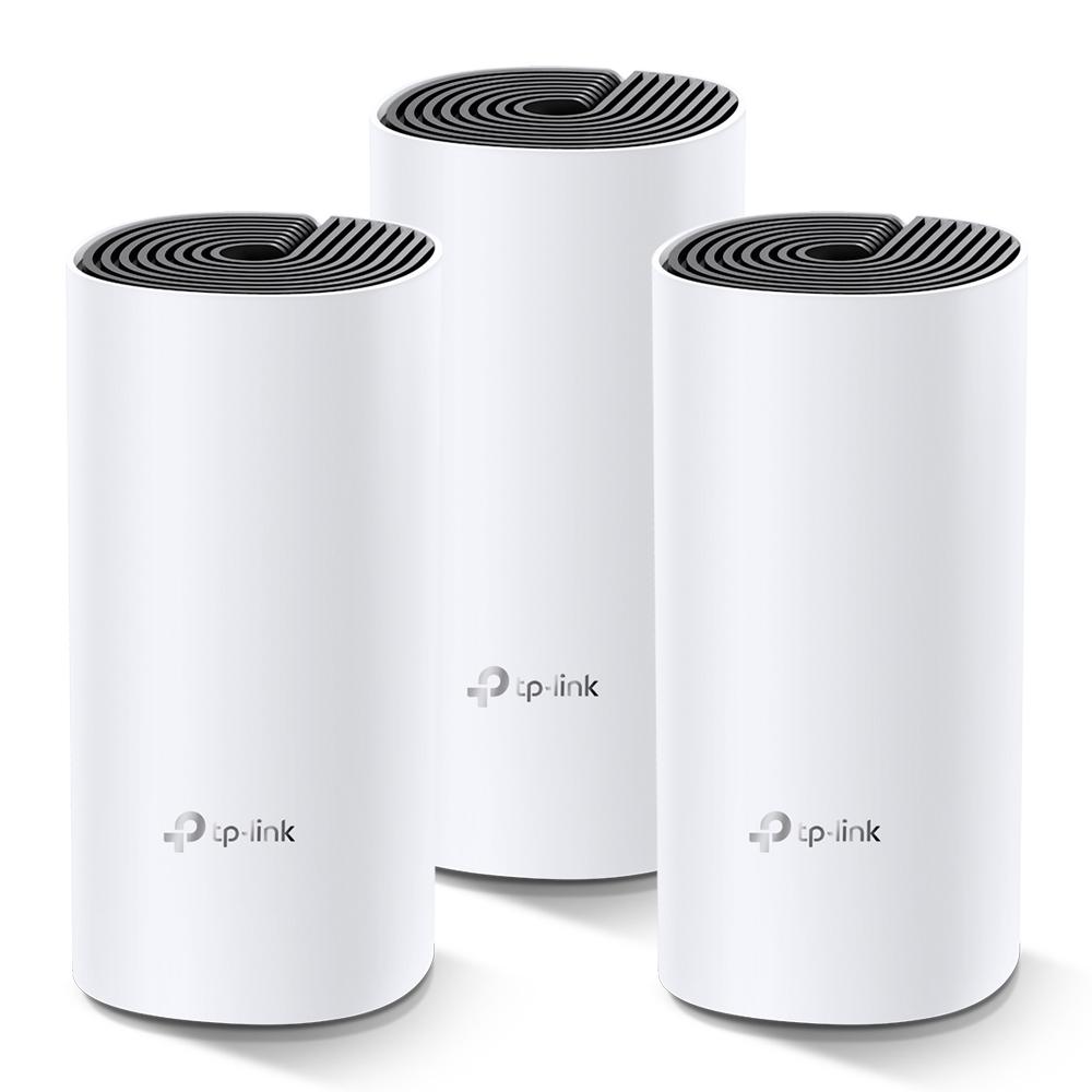 TP-Link Deco M4 AC1200 Mesh Wi-Fi System 3-Pack | White, Cylindrical, TP-Link Logo