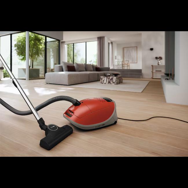 Miele Guard M1 Bagged Vacuum Cleaner Red with Hose, Floorhead, Black and Silver