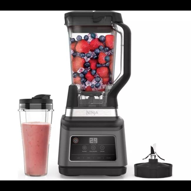 Ninja 2-in-1 Blender with Auto-IQ Technology, 1200W Power, 2.1L Jug, Black & Silver - Perfect for Smoothies, Sauces, and More