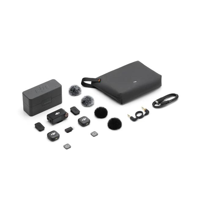 DJI Mic 3 Wireless Microphone System | Black | Receiver & Charging Case