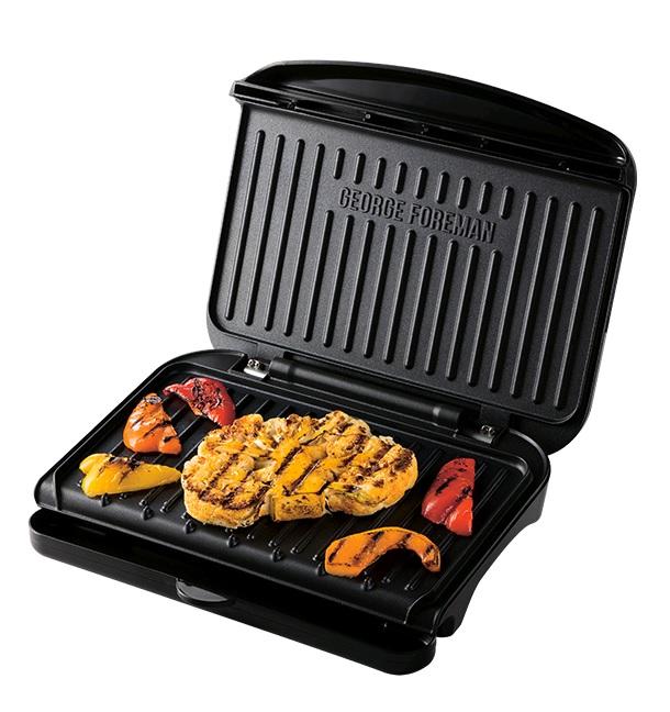 George Foreman Medium Grill | Non-stick plates, Removes up to 42% fat, Space Saving, Faster Heat Up, Clip-in Drip Tray, Floating hinge, Adjustable rear foot