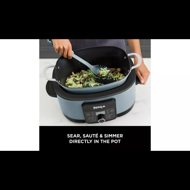 Ninja Foodi PossibleCooker 8-in-1 Multi-Cooker Slow Cooker 8L Sea Salt Grey with Pasta Spoon & Lid - 1200W, Up to 8 Portions, 12 Hr Keep Warm