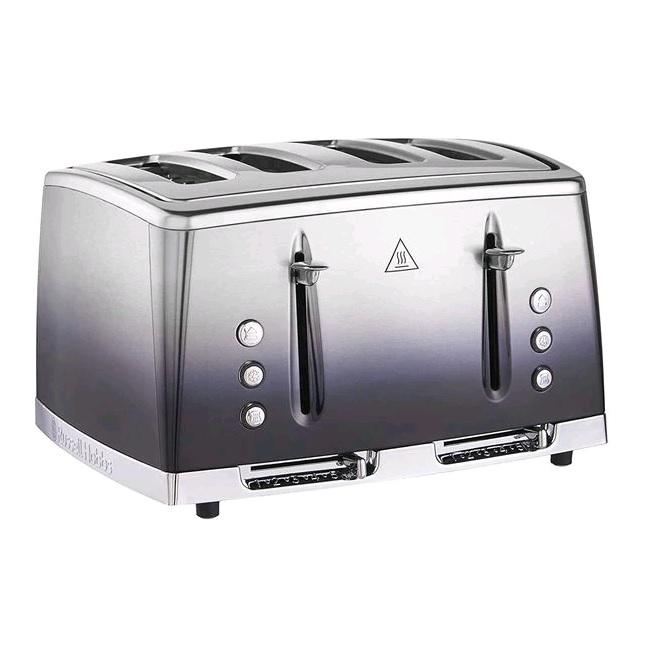Russell Hobbs Eclipse 4 Slice Toaster Midnight Blue Stainless Steel with Lift and Look, Extra Wide Slots