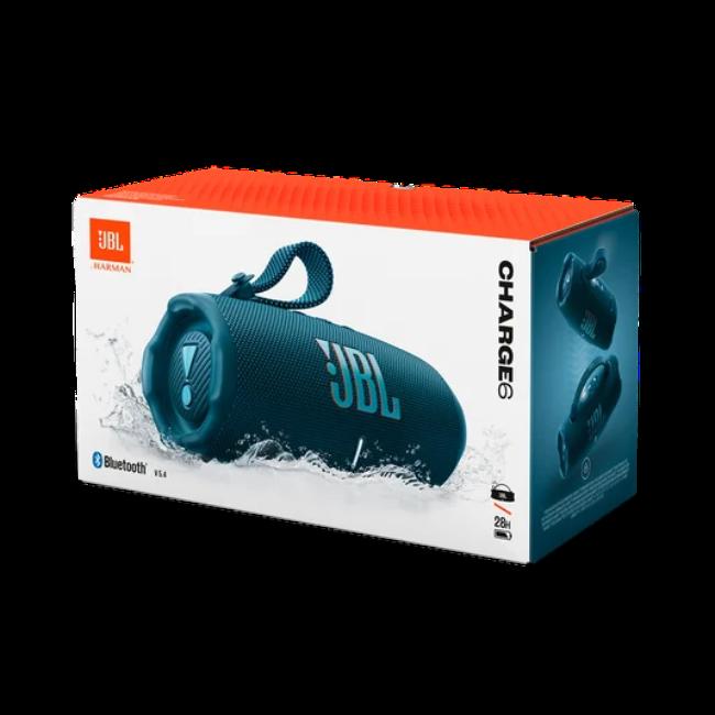 JBL Charge 6 Blue Bluetooth Speaker with Auracast, 24hr Playback, Waterproof, Dustproof, Drop-proof, JBL Pro Sound, Portable App Compatible, Recycled Materials, 16W Output