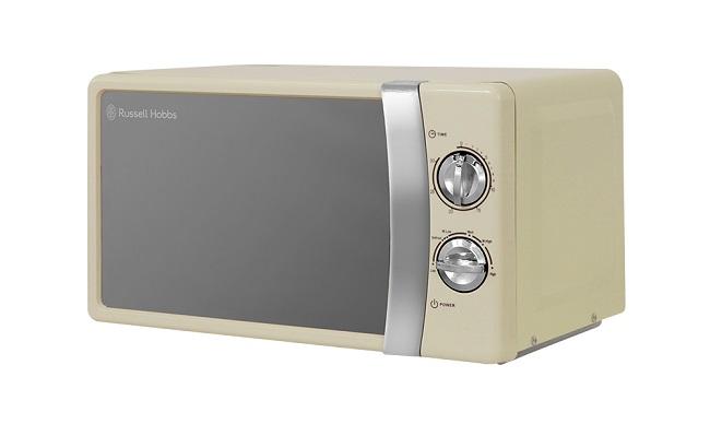 Russell Hobbs 17 Litre 700W Microwave Cream Mirror Finish Door Dials