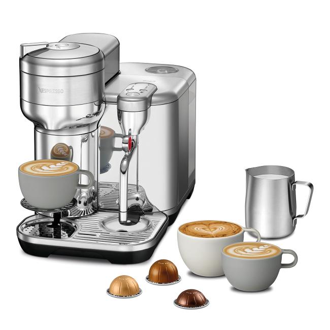 Sage Vertuo Creatista Nespresso Coffee Machine Black Truffle - Intelligent Brewing, Auto MilQ Milk Texturing, Stainless Steel, Carafe & Travel Mug Brewing, Connectivity, Latte Art