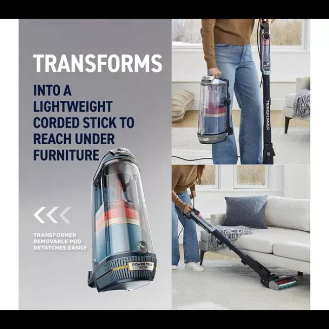 Shark PowerDetect Transformer PowerTrio Upright Vacuum LX5000UKT Chimera Blue 4-in-1 Detect & Reveal Anti Hair Wrap Plus Anti-Allergen Seal DuoClean Detect Upright Stick Handheld Vacuum Cleaner