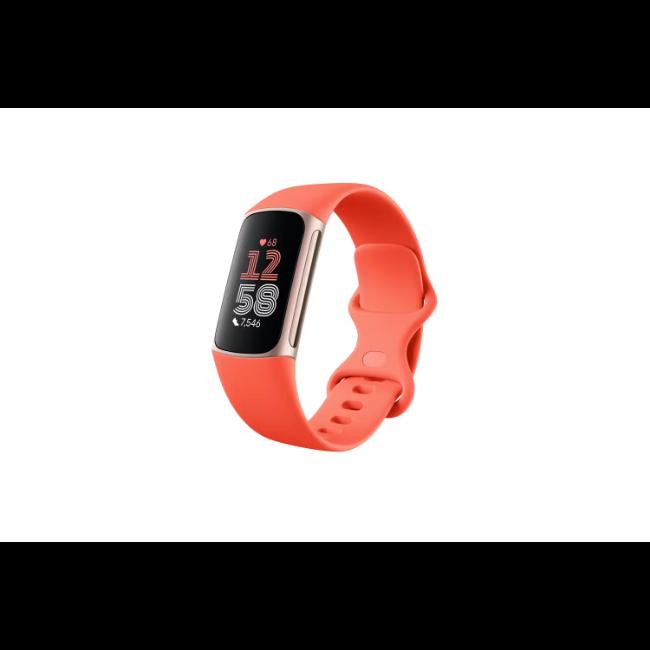 Fitbit Charge 6 Fitness Tracker Coral Heart Rate Time Steps