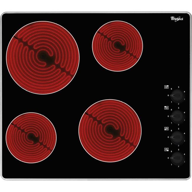 Whirlpool 60cm Ceramic Electric Hob | 4 Zone | Black