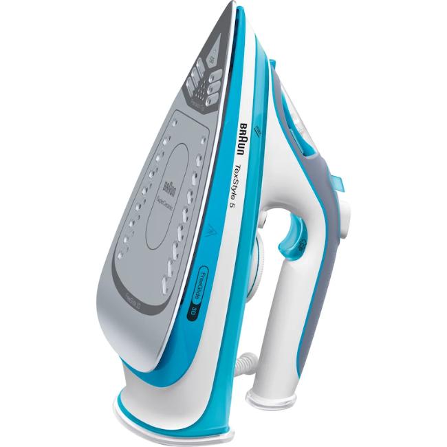Braun TexStyle 5 Steam Iron Blue 2600W FreeGlide 3D SuperCeramic Soleplate Precision Tip Anti-drip Self Clean