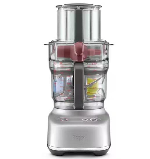 Sage The Paradice 9 Food Processor 650W 9 cups Brushed Aluminium Clear Silver Red