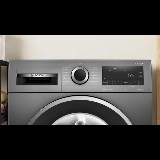 Bosch Series 6 9kg Washing Machine | Grey | Anti Stain | Iron Assist | 1400 Spin