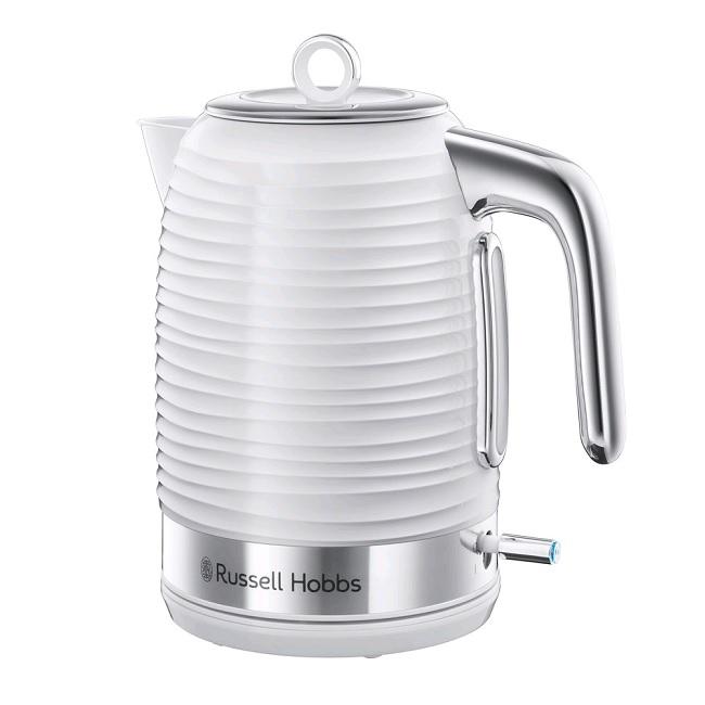 Russell Hobbs White 1.7L Electric Kettle - Rapid Boil, Perfect Pour, Anti-scale, Cord Storage, 3000W