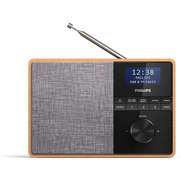 Philips Portable Radio DAB+ FM Bluetooth Black Grey Wood Display
