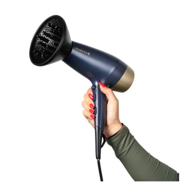 Remington Sapphire Luxe Hair Dryer 2200W | Navy, Champagne, Blue, Gold | Ionic Conditioning, Diffuser