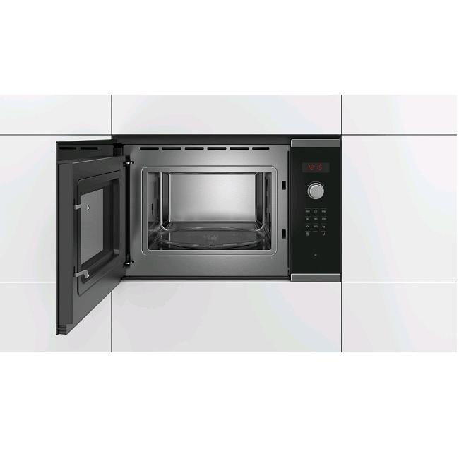 Bosch Series 4 Built-in 38cm Microwave Oven BFL553MS0B 25L 900W Solo Stainless Steel AutoPilot 7 Red LED Display Left Hinged Door