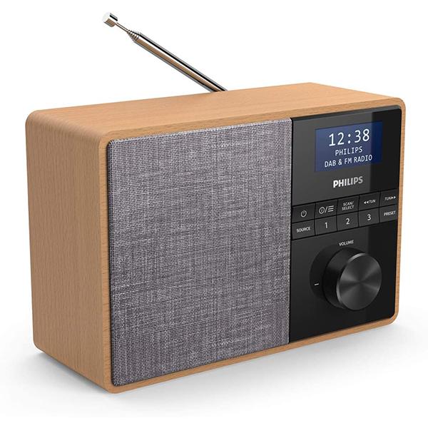 Philips Portable Radio DAB+ FM Bluetooth Black Grey Wood Display