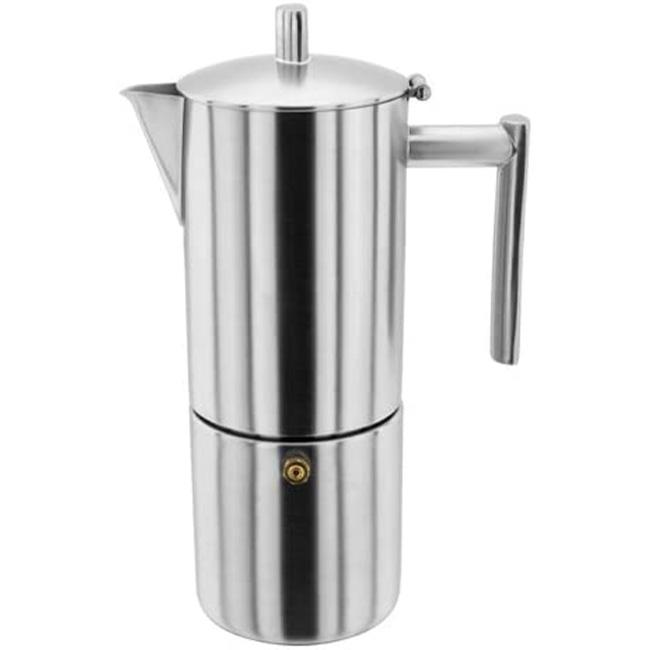 Stellar Matt 6 Cup Stainless Steel Espresso Maker SM52 - Double-Walled, Dishwasher Safe, Induction Compatible