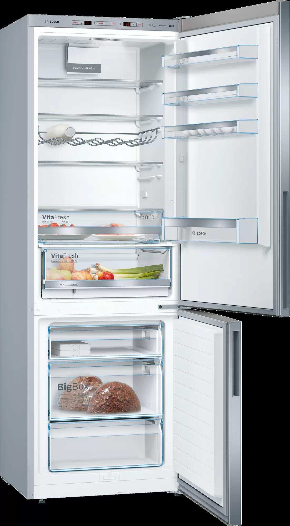 Bosch Freestanding Fridge Freezer Stainless Steel | Image Features: Stainless Steel