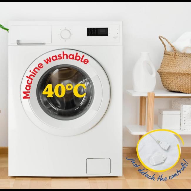 Russell Hobbs King Size Electric Underblanket Dual Control 150 x 200cm 3 Heat Settings Overheat Protection Machine Washable