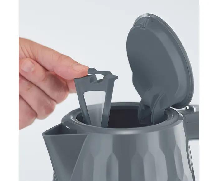 Russell Hobbs Honeycomb Kettle Grey 1.7 litres Stainless Steel Perfect pour spout Cup markings Illuminated water window