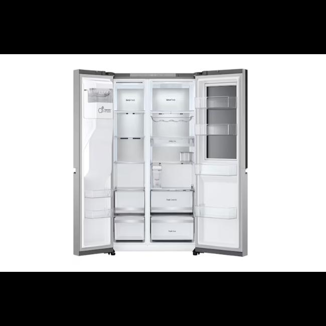 LG InstaView Side-By-Side Refrigerator 628L Brushed Steel with Water Dispenser