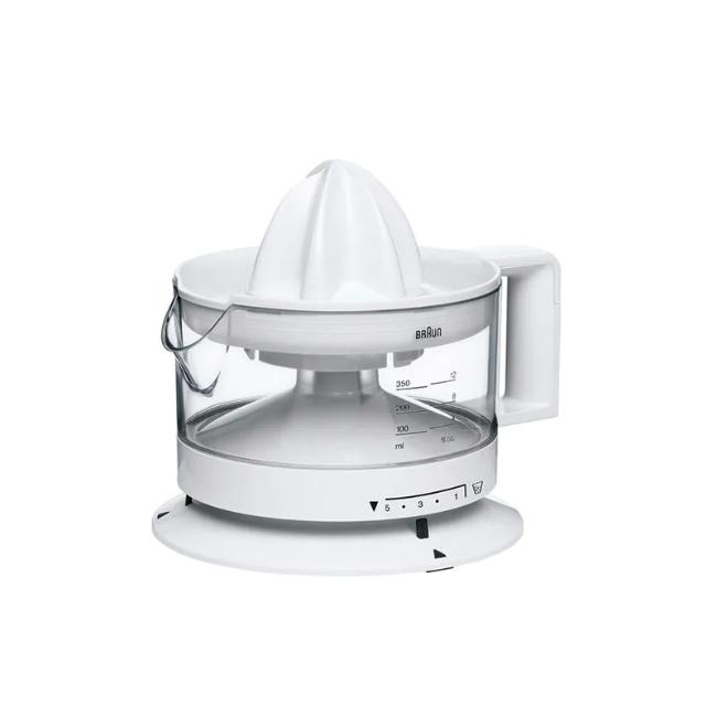 Braun Citrus Press Juicer White 350ml Adjustable Pulp Control Start/Stop Automatic Left & Right Rotation