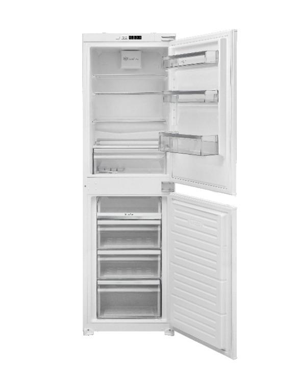 Belling Frost Free Fridge Freezer White with Shelves, Drawers, and Door - 145 LTR Capacity