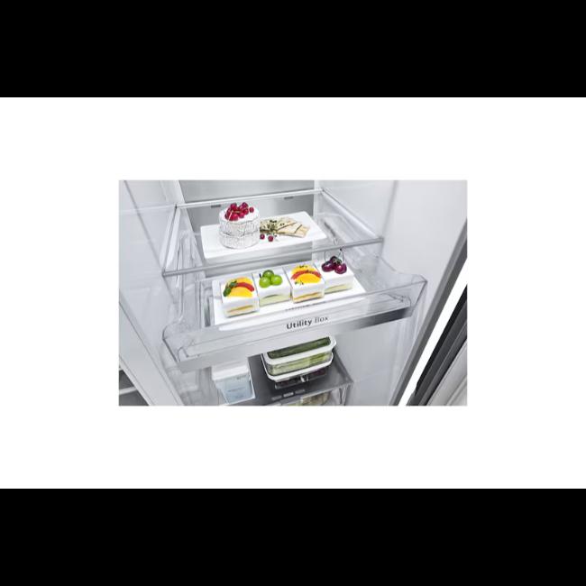 LG InstaView Side-By-Side Refrigerator 628L Brushed Steel with Water Dispenser