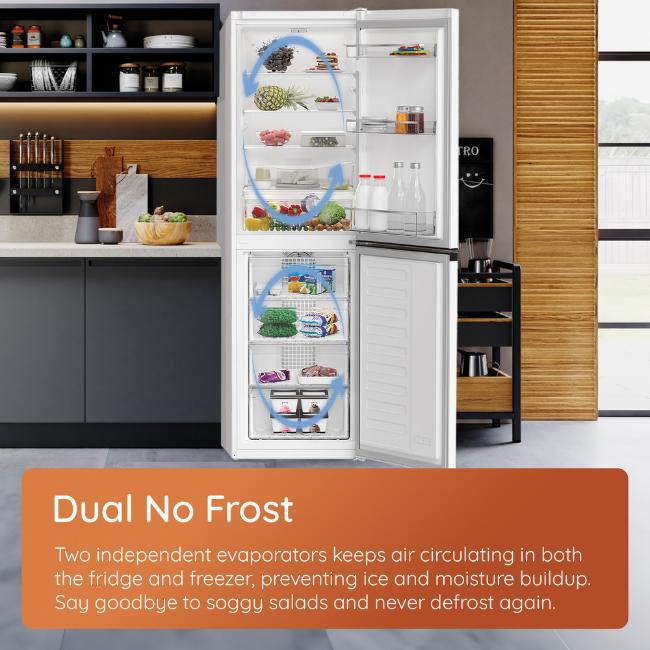 Hotpoint Freestanding Fridge Freezer Black No Frost Even Flow