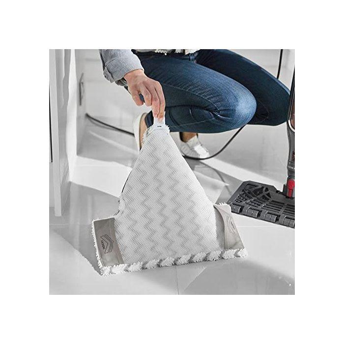 Shark Steam Mop Pads 2pk | Microfibre Double-sided White Grey Zigzag Pattern