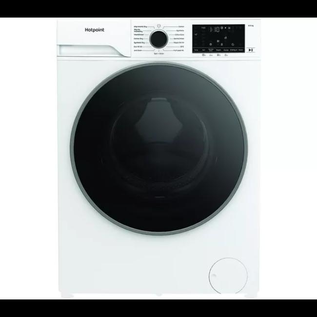 Hotpoint AntiStain 8kg Wash 6kg Dry Washer Dryer 1400sp White with ColourCare Full Load 45' PetHairCare Inverter Motor Start Delay Dimensions 845x600x570mm Weight 68kg